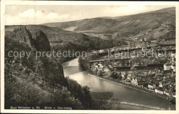 Bad Muenster Stein Ebernburg Blick vom Gansweg
