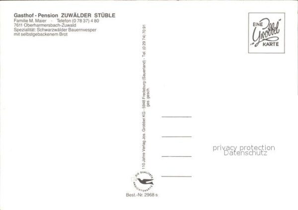 Oberharmersbach Gasthaus Pension Zuwälder Stüble – Bild 2