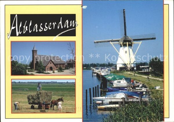 Alblasserdam Windmühle Hafen Kirche