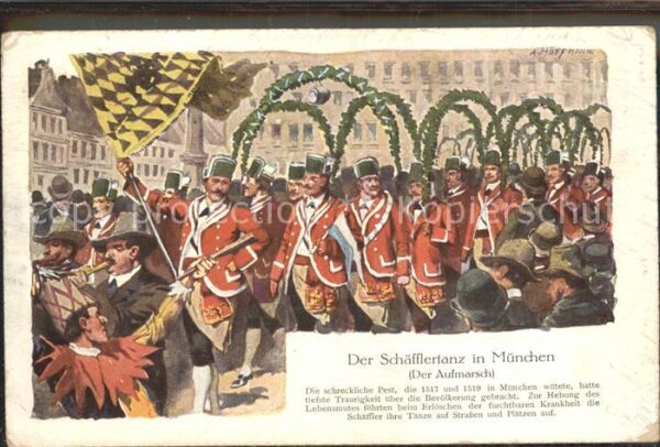 Muenchen Schäfflertanz Aufmarsch