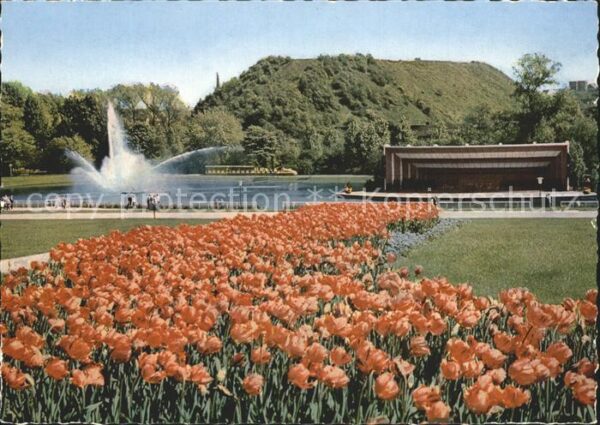 Dortmund Bundesgartenschau Wasserfahnen am Musik