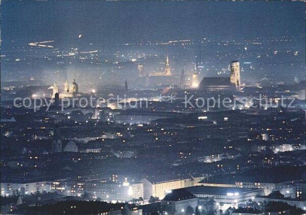 Muenchen bei Nacht Blick vom Olympiaturm