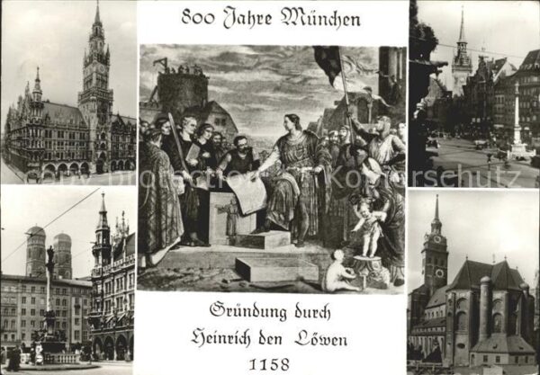 Muenchen Gemälde Gründung durch Heinrich den Löw