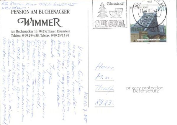 Bayerisch Eisenstein Pension Wimmer Liegewiese Teich – Bild 2