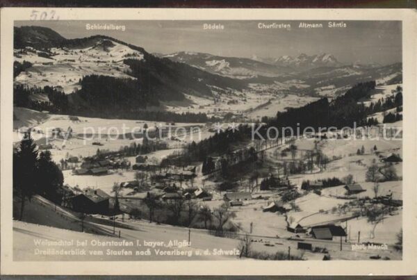 Weissachtal mit Schindelberg Bödele Churfirsten Alt