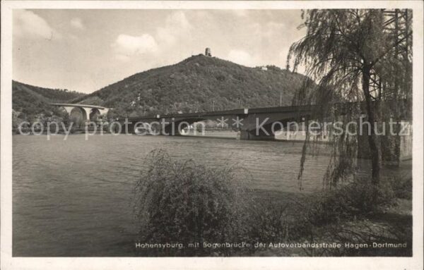Hohensyburg mit Bogenbrücke der Autoverbandsstr Hag