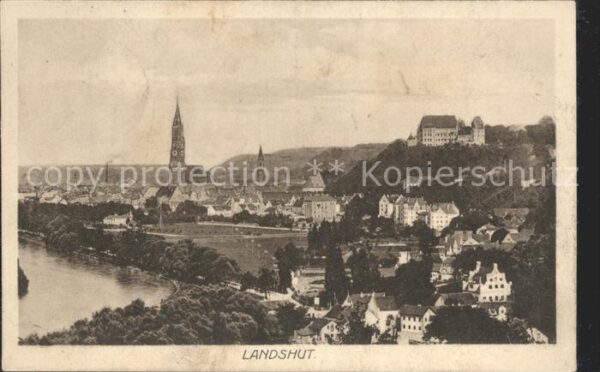 Landshut Isar Stadtblick Kirche