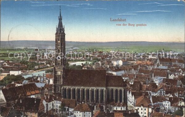 Landshut Isar Panorama Martinskirche