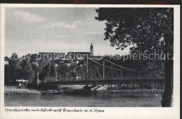 Landau Isar Isarbrücke mit Ortsansicht
