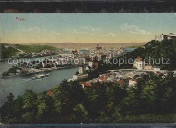 Passau Zusammenfluss von Donau Inn und Ilz