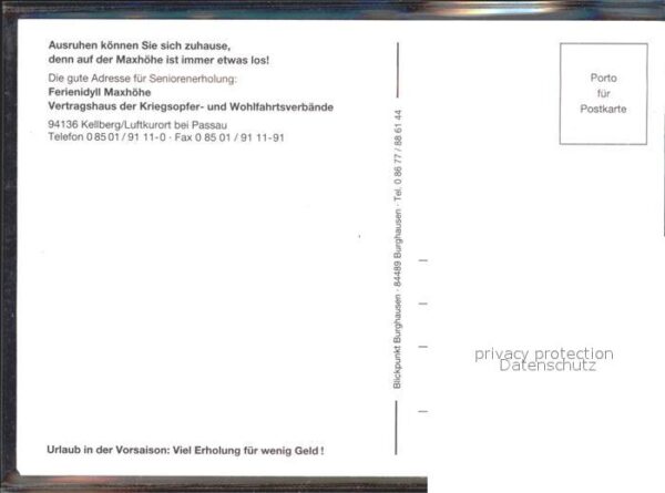 Kellberg Ferienidyll Maxhöhe Bachls Komödienstad – Bild 2