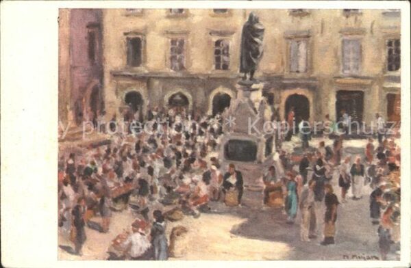Dubrovnik Ragusa Künstlerkarte Niko Miljan