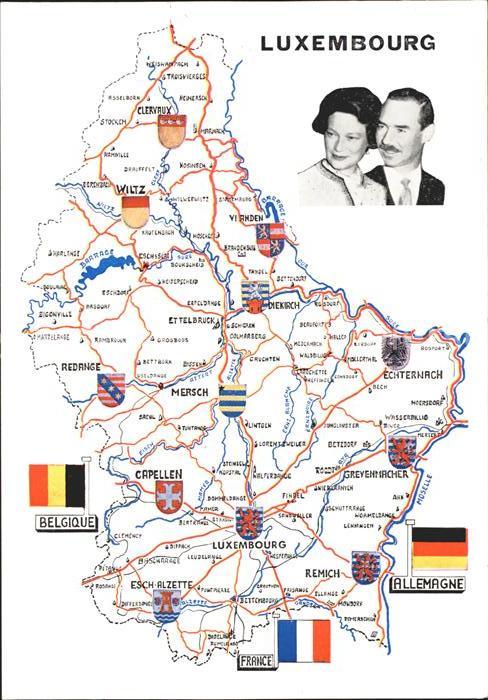 LUXEMBOURG  Luxemburg Landkarte