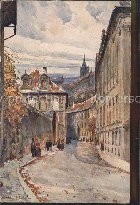 Praha Prahy Prague Strassenpartie Künstlerkarte
