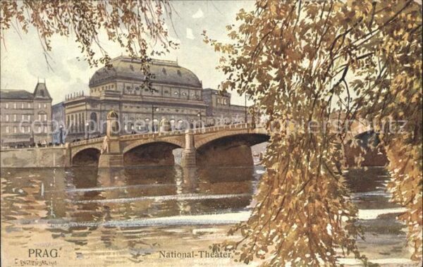 Praha Prahy Prague National Theater Künstlerkarte