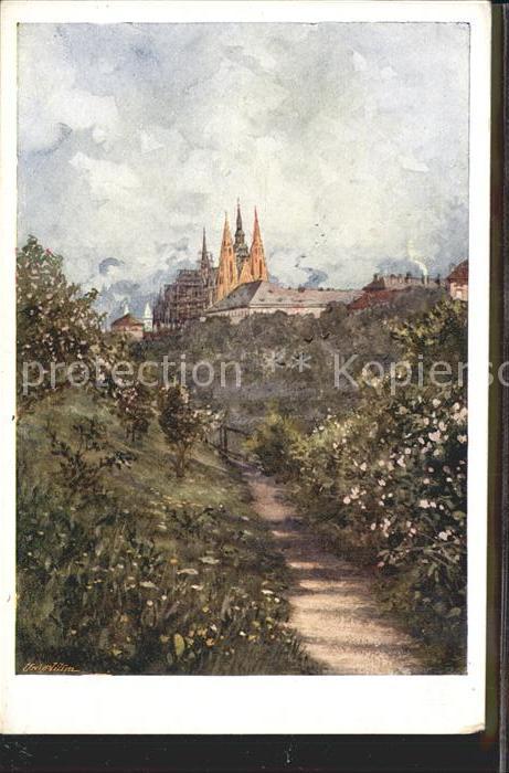 Praha Prahy Prague Cathedrale Küntlerkarte