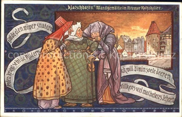 Bremen Rathskeller Wandgemälde Klatschbasen