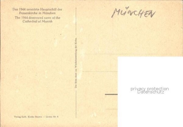 Muenchen 1944 zerstörtes Hauptschiff der Frauenk – Bild 2