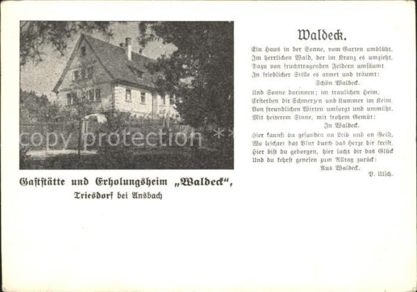 Triesdorf Gaststätte Waldeck Gedicht