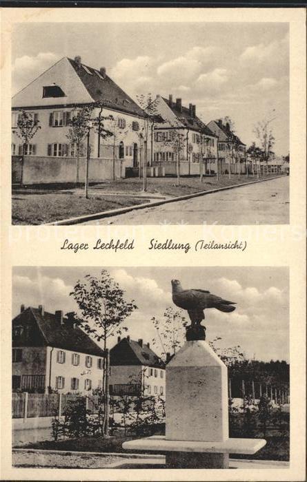 Lager Lechfeld Siedlung Adler Skulptur