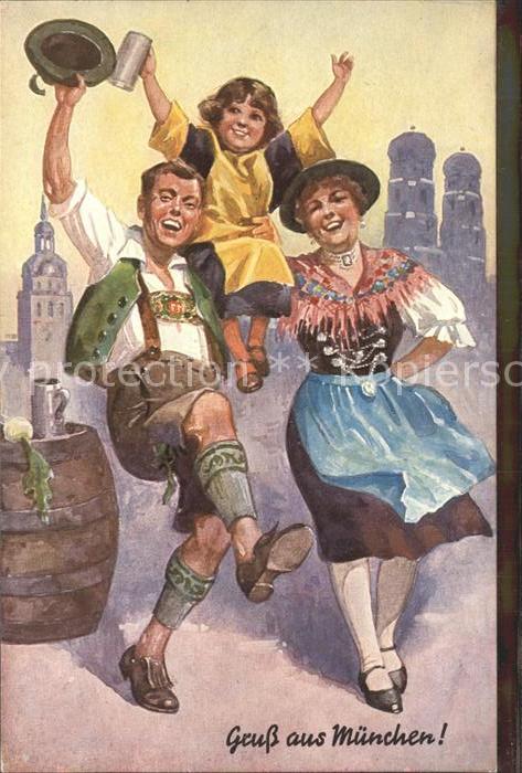 Muenchen Trachtenfamilie
