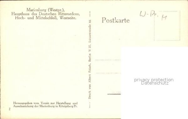 Marienburg Westpreussen Haupthaus des Dt Ritterordens Hoch und – Bild 2