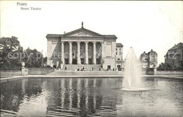 Posen Poznan Neues Theater Fontäne