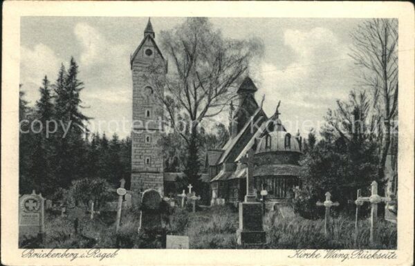 Brueckenberg Riesengebirge Kirche Wang Rückseite Friedhof