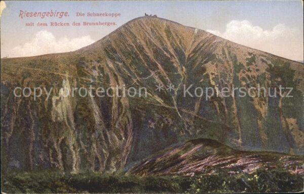 Riesengebirge Krkonose Karkonosze Schneekoppe mit Brunnbergrücken