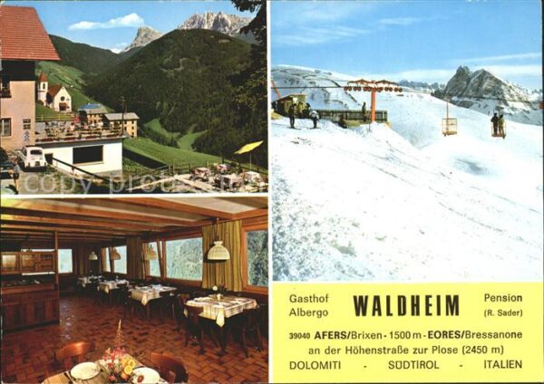 Brixen Suedtirol Gasthof Waldheim Pension Gastraum Sesse