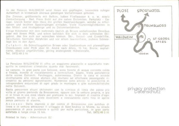 Brixen Suedtirol Gasthof Waldheim Pension Gastraum Sesse – Bild 2