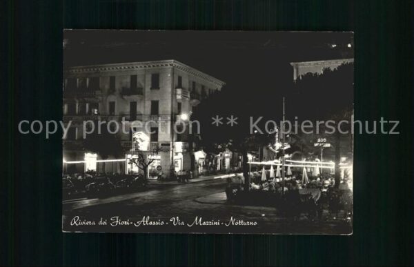 ALASSIO Savona Liguria IT Via Mazzini Notturno