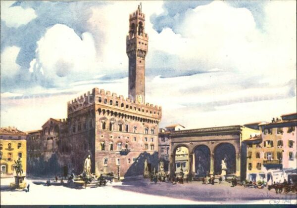Firenze Florenz Piazza delle Signoria e Palazzo Vecchio
