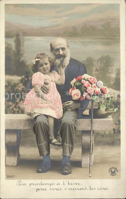 Foto Croissant Paris Nr. 3957 Kind Grossvater Rosen