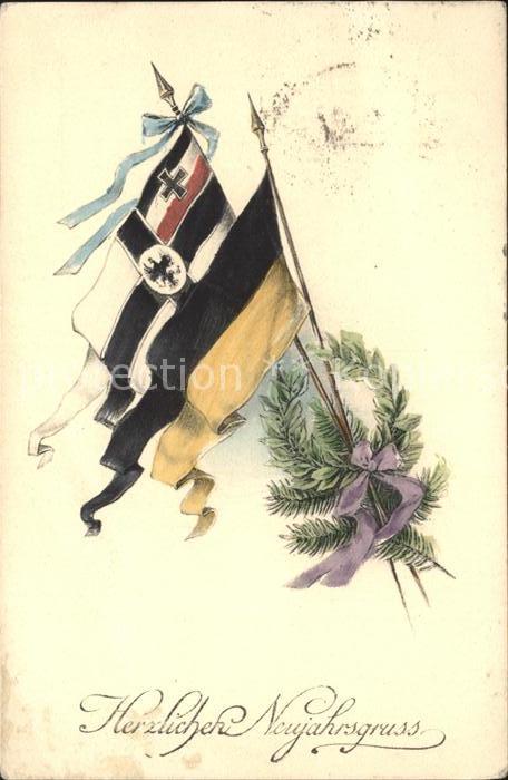 Neujahr Schwarz-Weiss-Rot Schwarz-Gold Fahnen