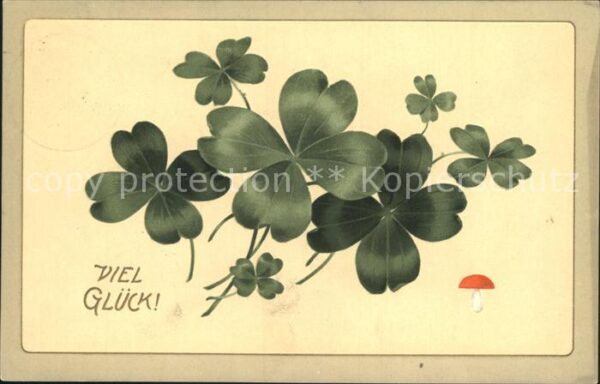 Kleeblatt Cloverleaf Trebol Trefle Glück Pilz Litho