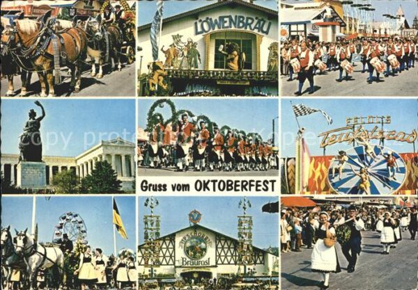 Oktoberfest München Löwenbräu Parade Brauerei-Pferd