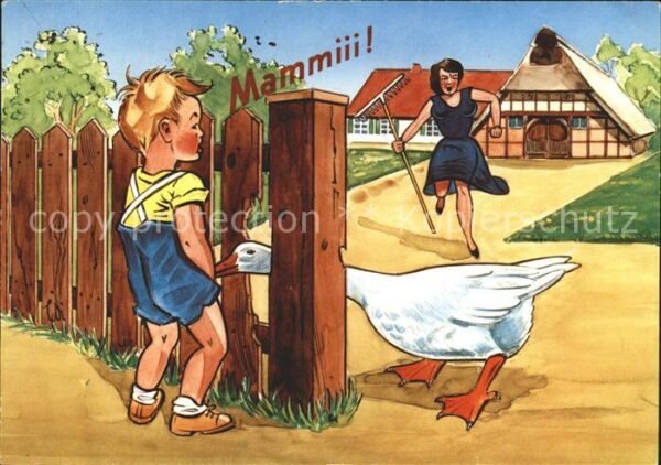 Kinder Child Enfants Mutter Gans Rechen Humor