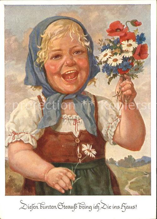 Kinder Child Enfants Blumen Verlag-Lengauer-Nr. 3007