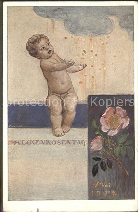 Kaulbach F. A. Heckenrosentag Mai 1912 Rose Münzen Kin