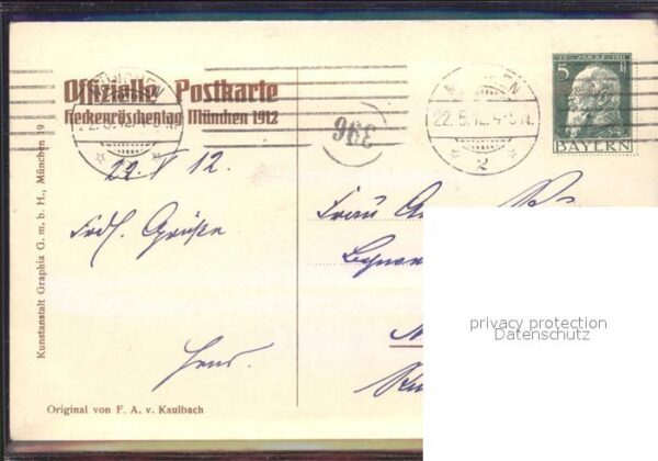 Kaulbach F. A. Heckenrosentag Mai 1912 Rose Münzen Kin – Bild 2