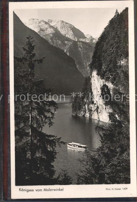 Foto Huber H. Nr. 1429 Königsee vom Malerwinkel