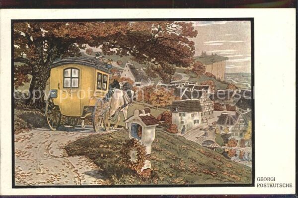 Postkutsche Künstlerkarte Georgi