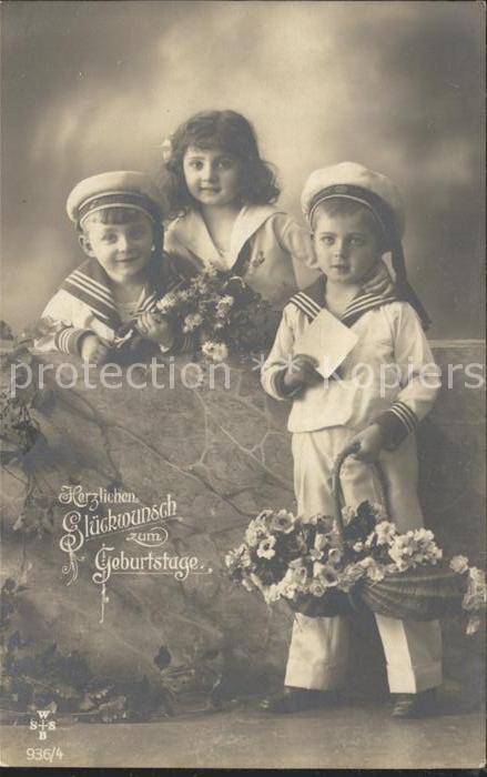 Geburtstag Kinder Blumen Matrosenanzug Foto-WS-SB-