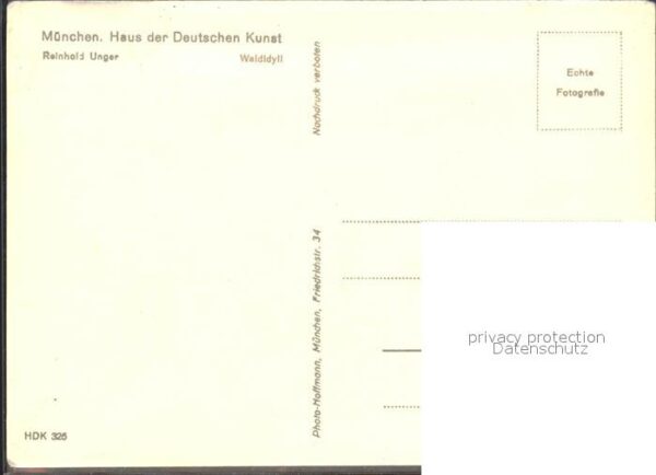 Verlag HDK Nr. 325 Reinhold Unger Waldidyll – Bild 2