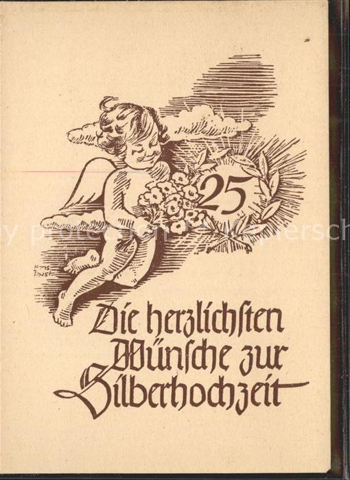 Hochzeit Glückwunsch Silberhochzeit Engel Blumen