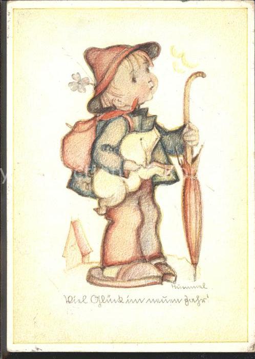 Hummel Nr. 4641 Neujahr Schwein Regenschirm