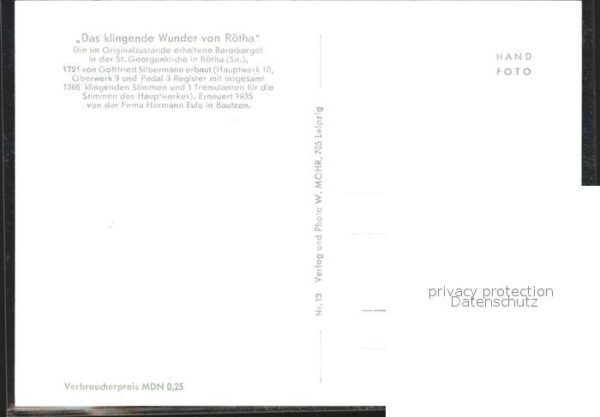 Kirchenorgel Rötha Silbermannorgel – Bild 2