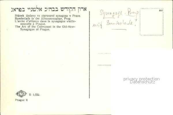 Praha Prahy Prague Synagoge mit Bundeslade – Bild 2