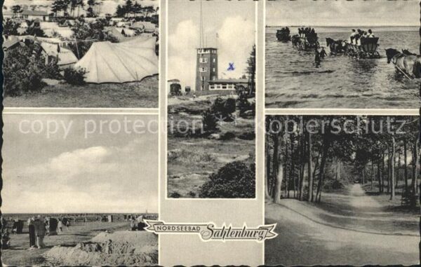 Sahlenburg Zeltplatz Strand Leuchtturm Wattwagen